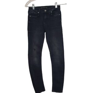 Zara Basic Z1975‎ Black Skinny Jeans Mid Rise Denim 5 Pocket  0
